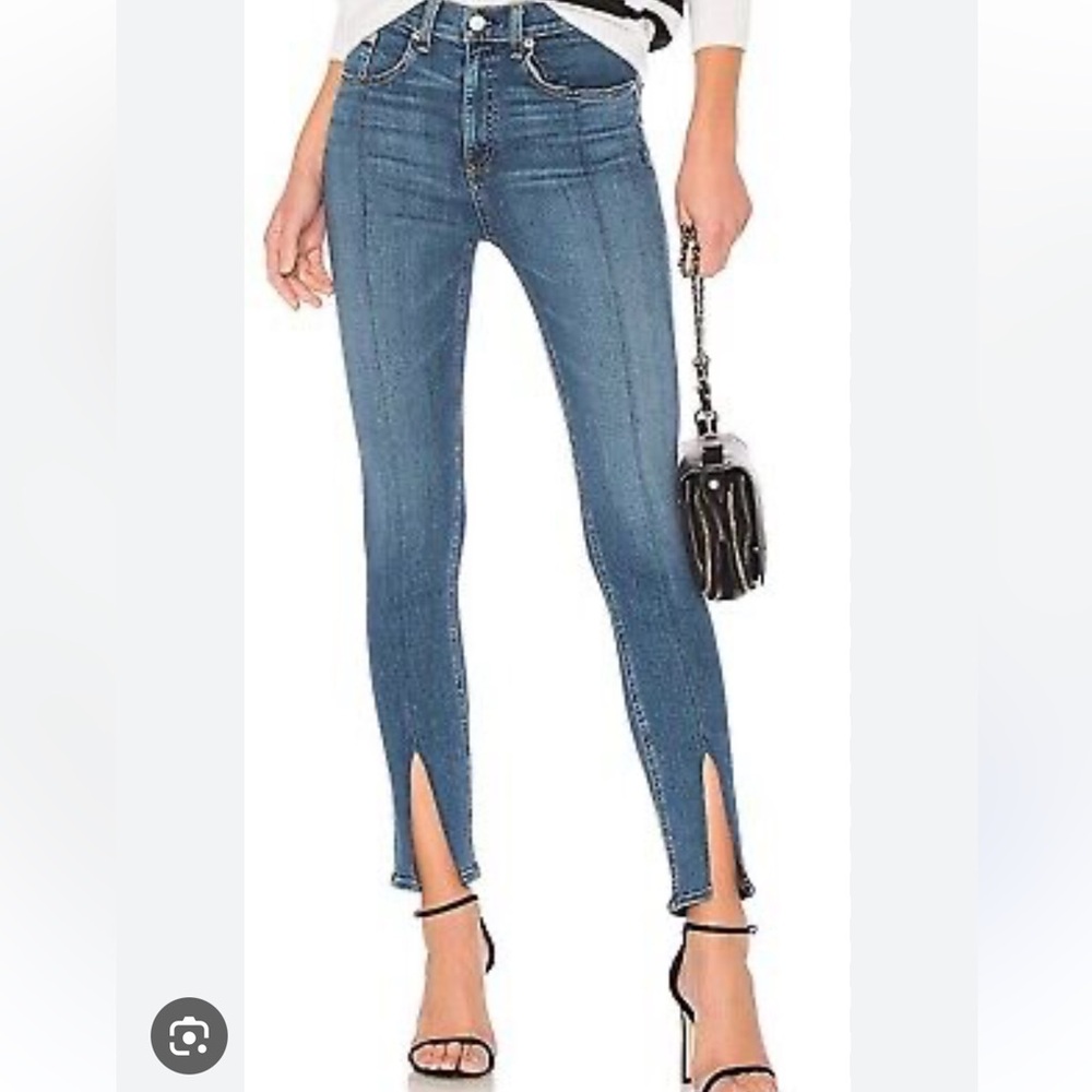 rag & bone /JEAN Yuki Bond Bar Skinny Front Slit Split Hem Jeans Wmns 28 (bin K) - Picture 1 of 12